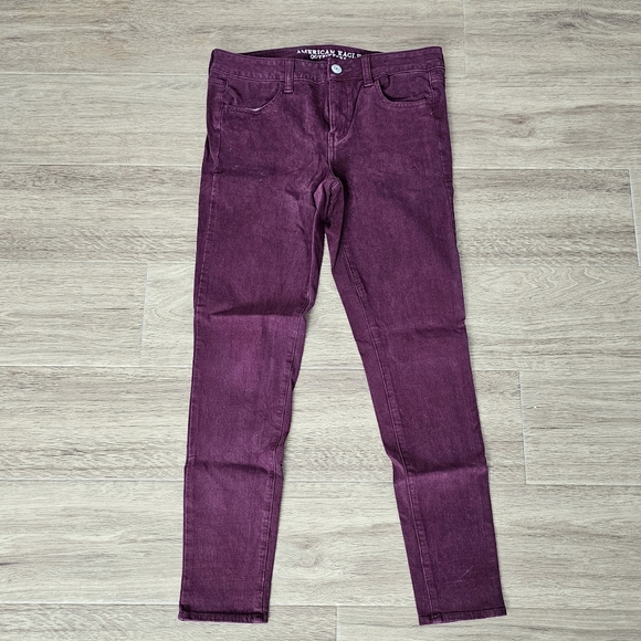 American Eagle Outfitters Maroon Women's Super Stretch Jeggings - Picture 2 of 7